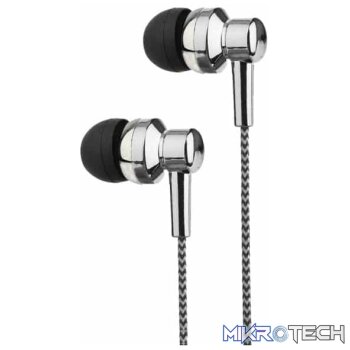 Electro Painted Stereo Earphones with Mic  EB250 Silver